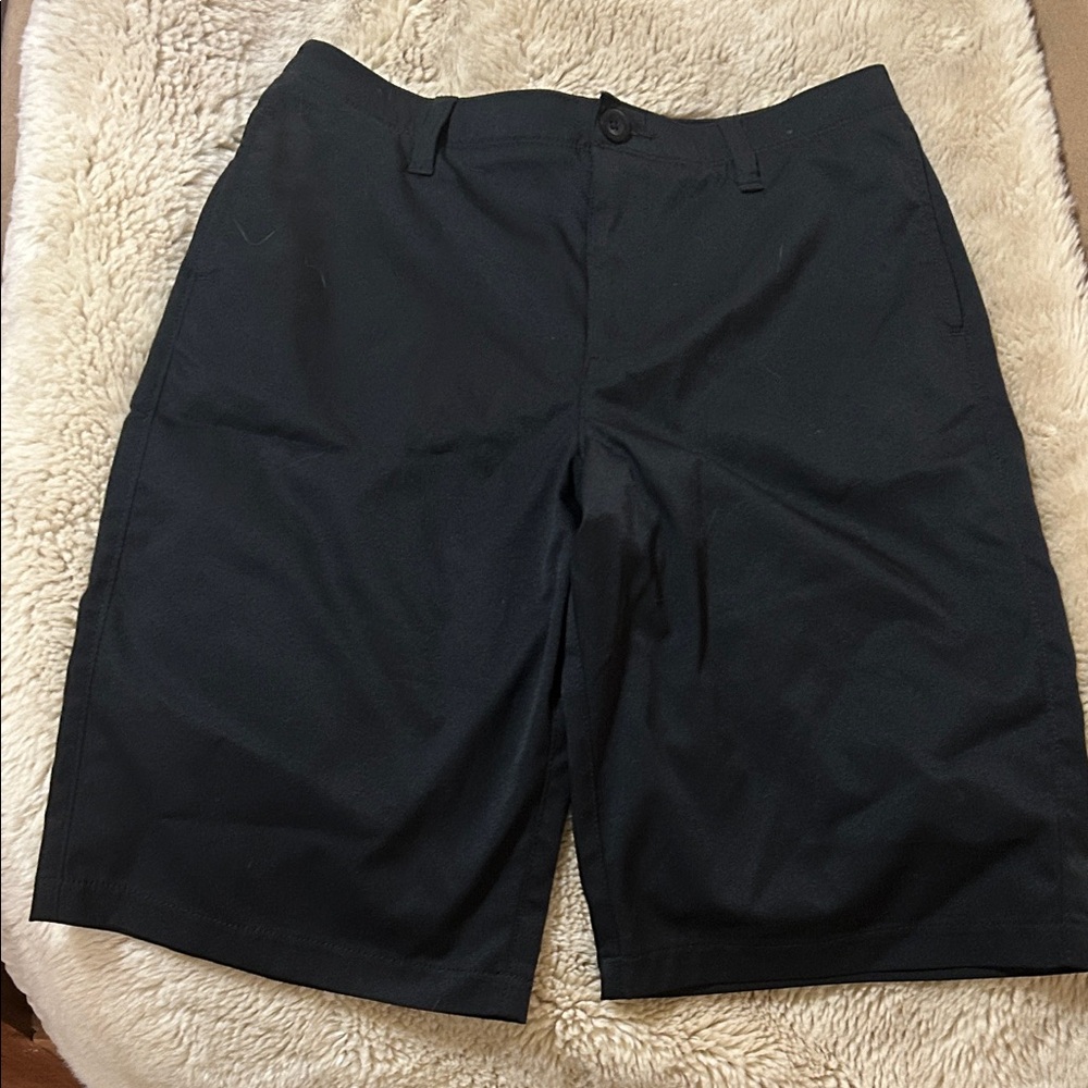 Under Armour boy’s Black Flat Front Shorts